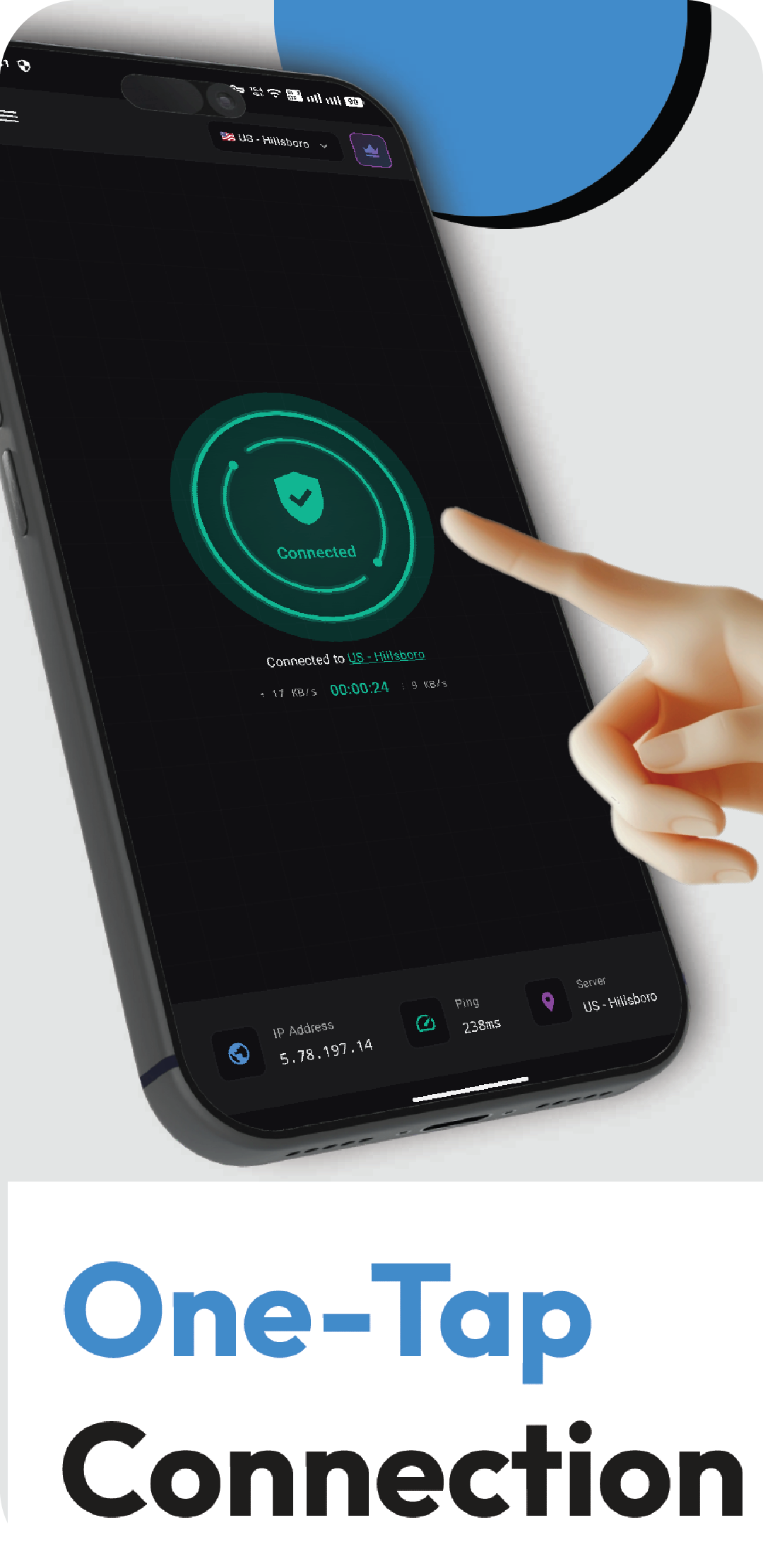 SafeVia Google Play image showing the Android app connected